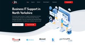 Above the fold screenshot of JRA Services home page